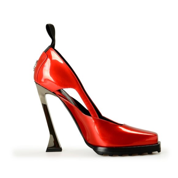 Scuderia Ferrari Women's "Iconology Liquid" Red Leather Pumps Shoes US 7 IT 37 - Picture 4 of 8